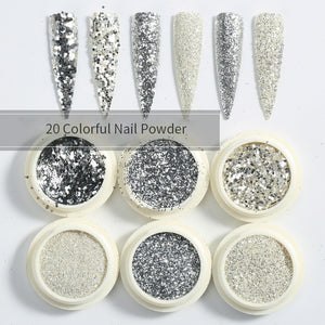 Neon Nail Powder Pigment Set Fluorenscence Spangle Nail Glitter Make Up Shimmer Shining Chrome Dust Decoration