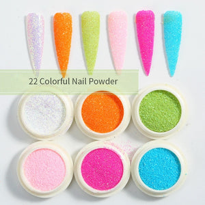 Neon Nail Powder Pigment Set Fluorenscence Spangle Nail Glitter Make Up Shimmer Shining Chrome Dust Decoration