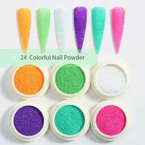 Neon Nail Powder Pigment Set Fluorenscence Spangle Nail Glitter Make Up Shimmer Shining Chrome Dust Decoration