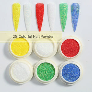 Neon Nail Powder Pigment Set Fluorenscence Spangle Nail Glitter Make Up Shimmer Shining Chrome Dust Decoration