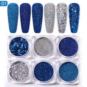 Neon Nail Powder Pigment Set Fluorenscence Spangle Nail Glitter Make Up Shimmer Shining Chrome Dust Decoration