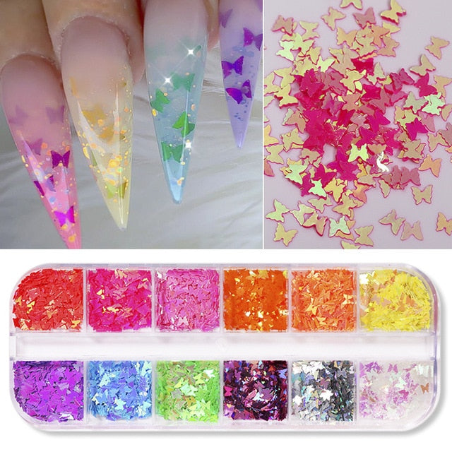 Neon Nail Powder Pigment Set Fluorenscence Spangle Nail Glitter Make Up Shimmer Shining Chrome Dust Decoration