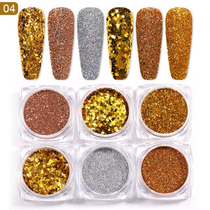 Neon Nail Powder Pigment Set Fluorenscence Spangle Nail Glitter Make Up Shimmer Shining Chrome Dust Decoration