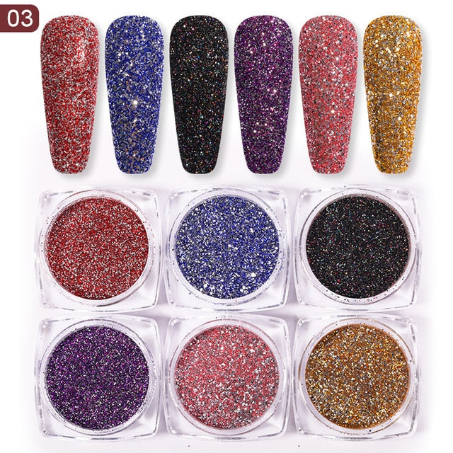 Neon Nail Powder Pigment Set Fluorenscence Spangle Nail Glitter Make Up Shimmer Shining Chrome Dust Decoration