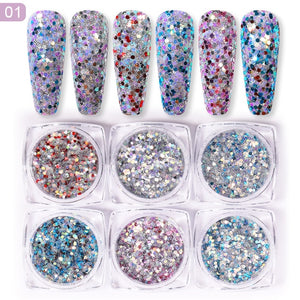 Neon Nail Powder Pigment Set Fluorenscence Spangle Nail Glitter Make Up Shimmer Shining Chrome Dust Decoration