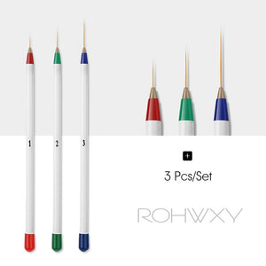 ROHWXY 15/12/8pcs Nail Art UV Gel Brush Set Pen UV Gel Nail Art Builder Flat Crystal Painting Drawing Carving Pen Manicure Tool